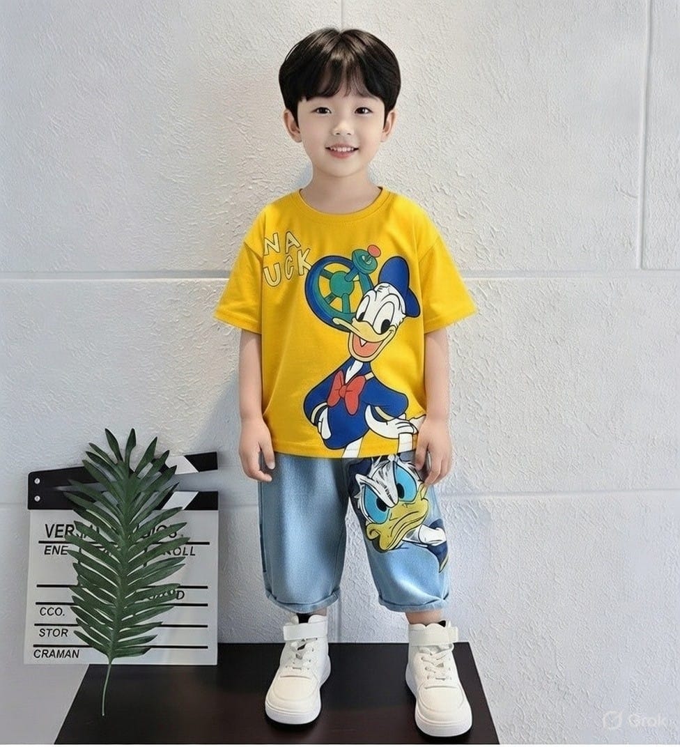 Donald duck Unisex Kids Printed T-shirt with Trousers