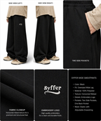 Syffer Baggy-fit Ribbed textured lower– Black