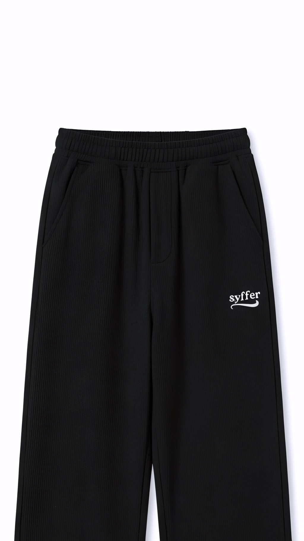 Syffer Baggy-fit Ribbed textured lower– Black