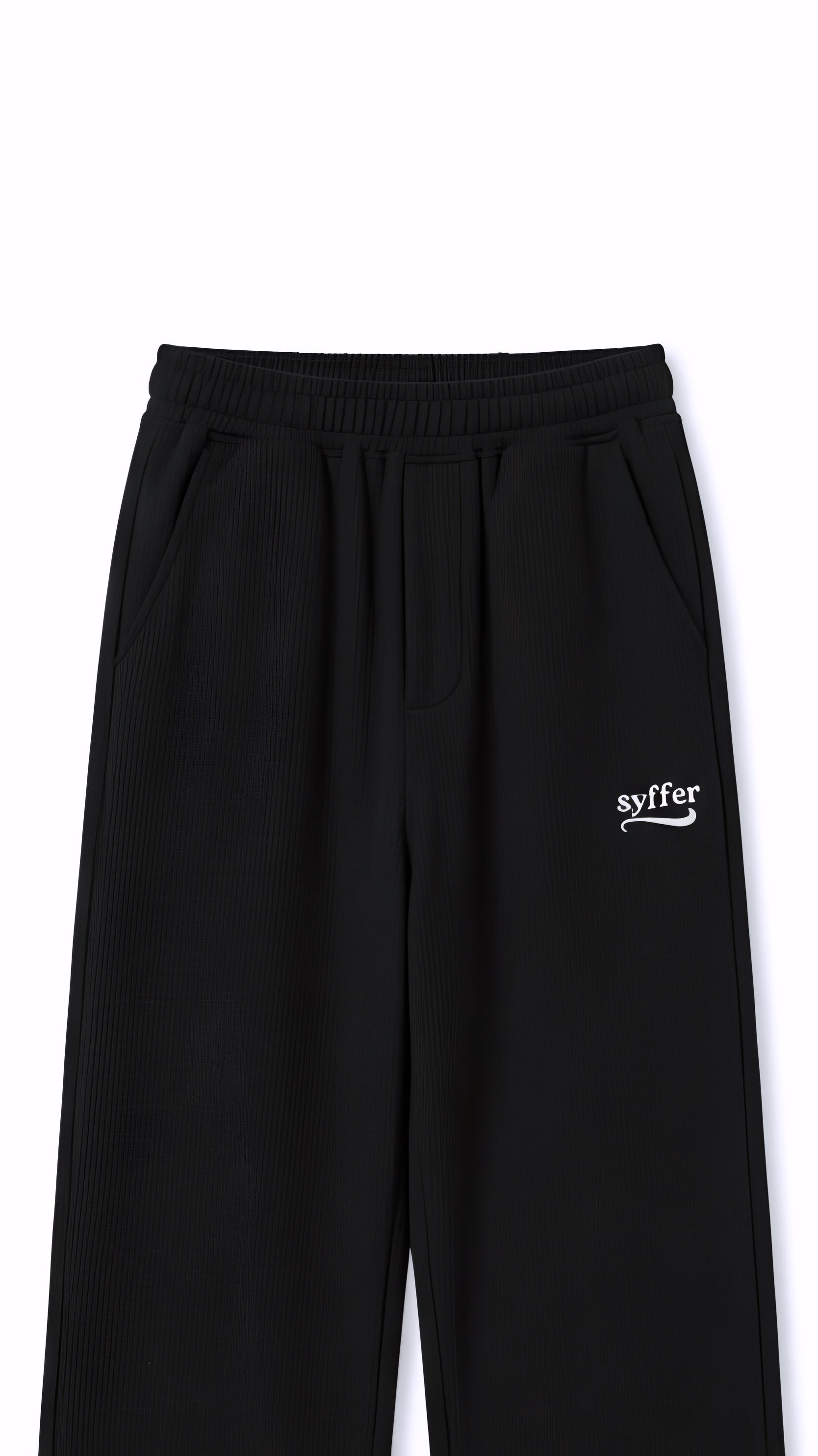 Syffer Baggy-fit Ribbed textured lower– Black